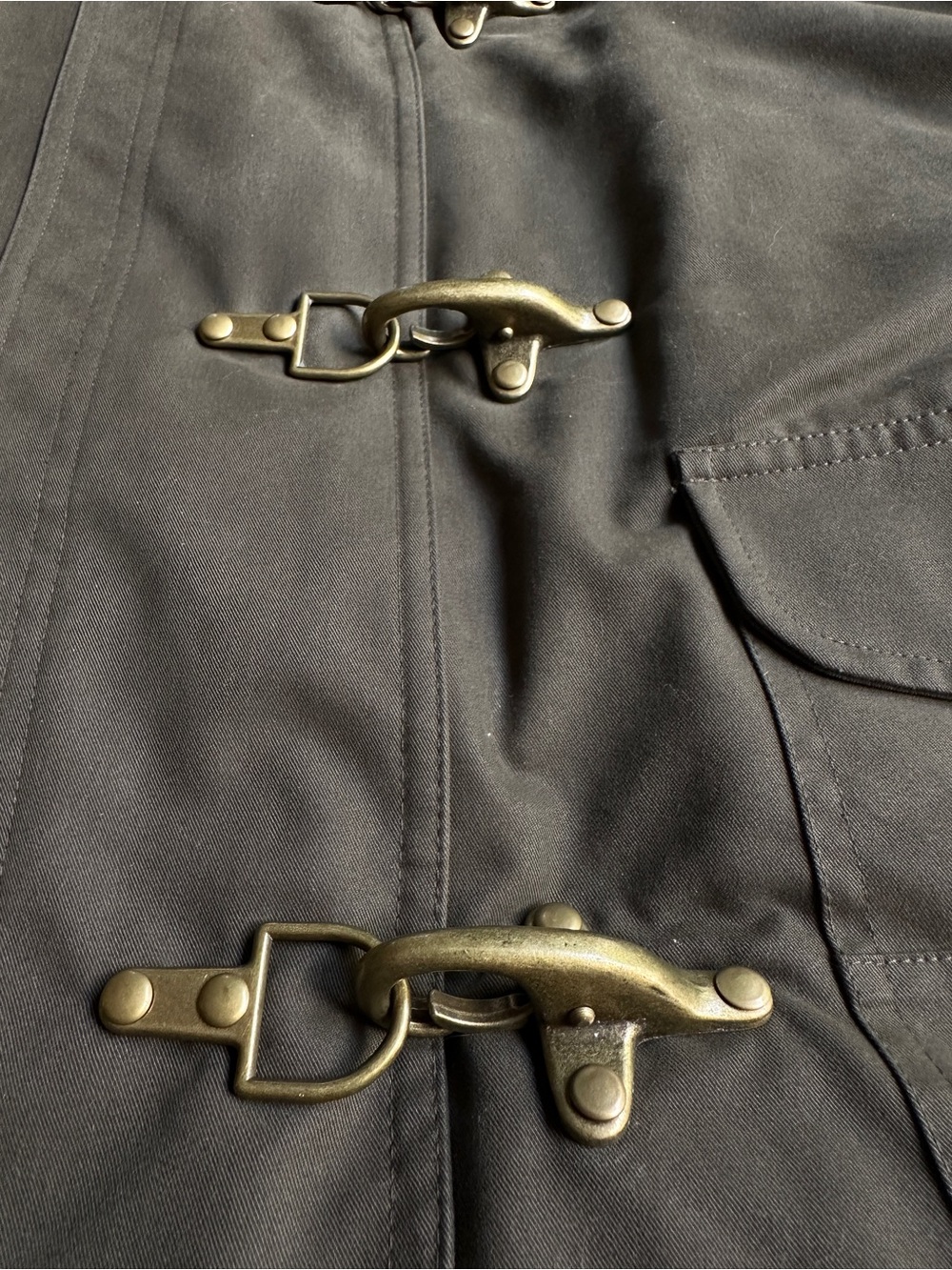 Chaps Olive Green Field Jacket with Tan Corduroy Collar - Picture 5 of 9